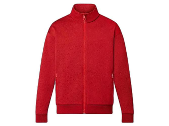 Louis Vuitton Chaqueta tipo suéter con cremallera y monograma LVSE de granate marrón rojo L para hombre 121l  ref.434995