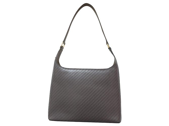 Sac en cuir tressé vintage Lancel Marron Beige