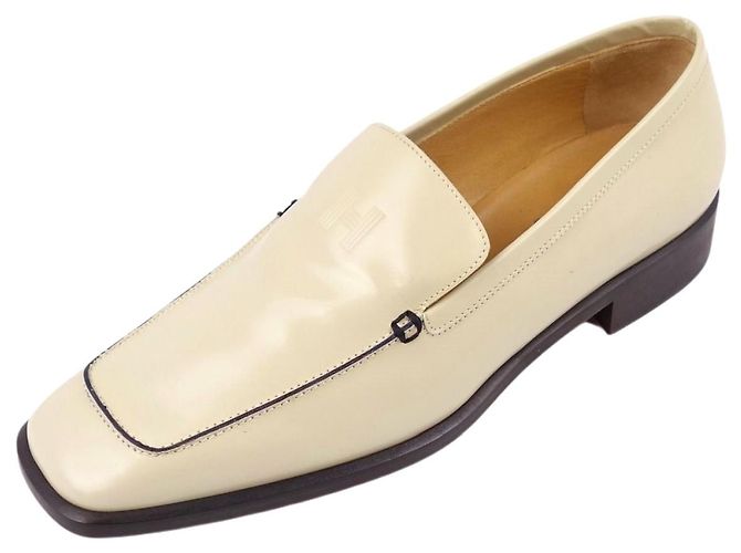 Hermès HERMES loafers slip-on H logo patent leather square toe 