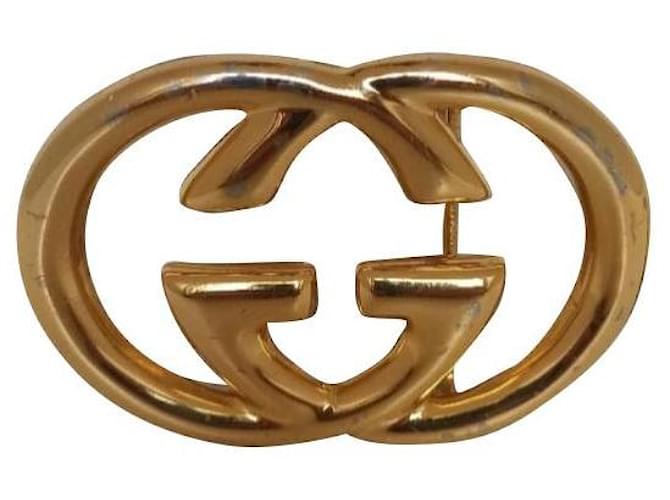 Gucci vintage gold belt buckle Golden Steel  ref.435170
