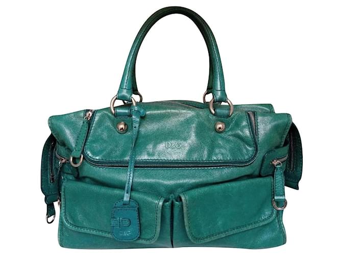 Dolce & Gabbana Dolce and Gabbana Emy bolsa verde tote bag Couro  ref.435207