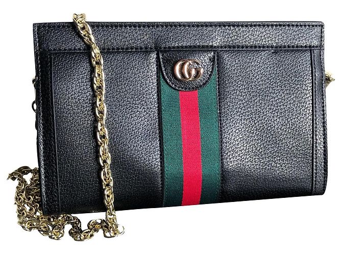Gucci Ophidia Handtasche aus schwarzem Leder
