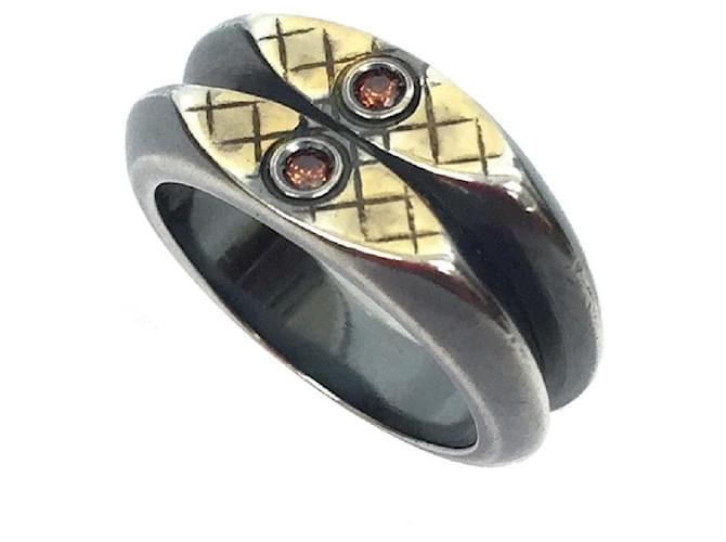 Used]) BOTTEGA VENETA Intrecciato ring size 15 AG925 Silver Stone