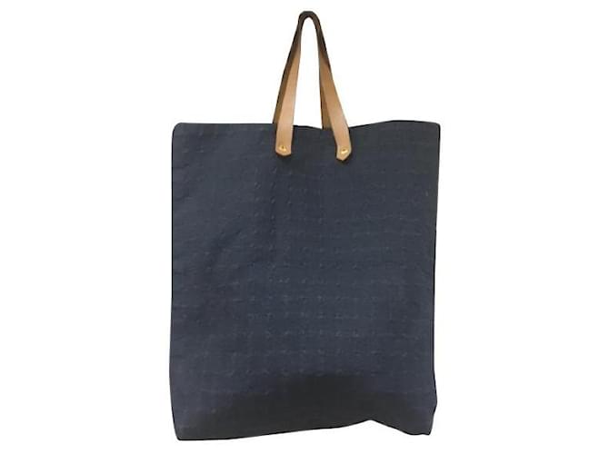 Hermès Hermes shopper shopping bag Navy blue Leather Silk Cotton  ref.435377