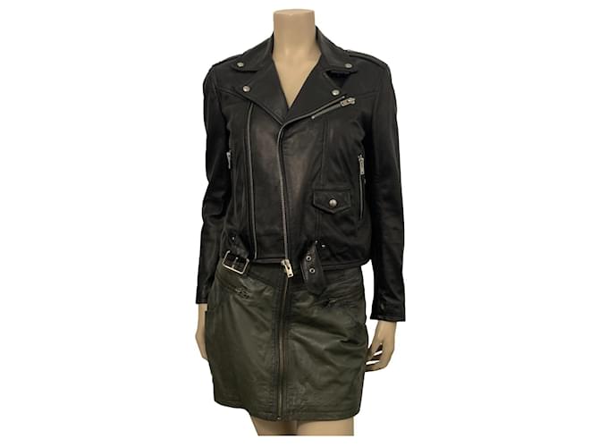 Iro leather jacket size 40 NEW Black  ref.435491