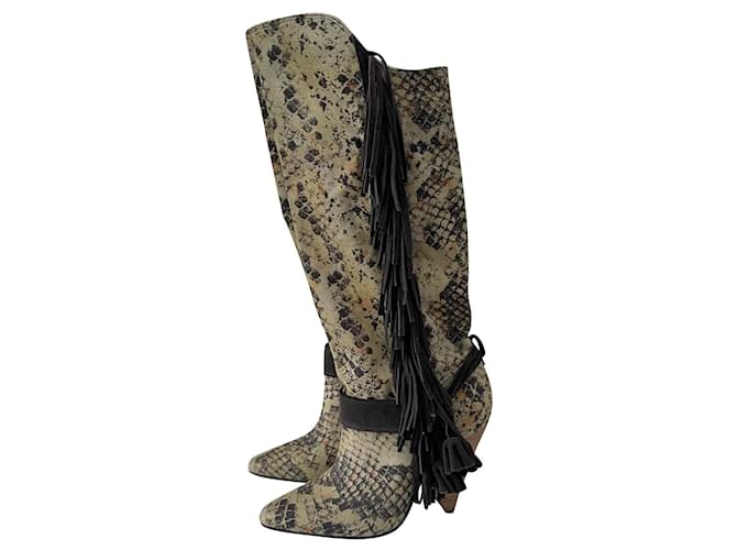 Isabel Marant Dana boots en toile à franges taille 37 NEW Multicolore  ref.435603