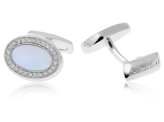 Autre Marque Avakian gold cufflinks with diamonds and mother-of-pearl  ref.435785
