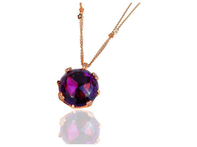 Colgante de oro con amatista y diamantes Pasquale Bruni