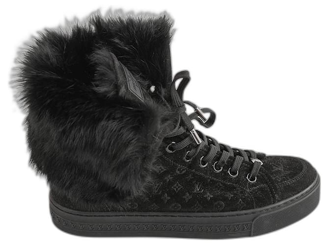 Louis Vuitton Fur-Lined High-Top Sneakers