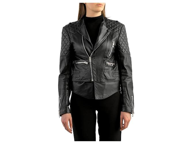 Balenciaga Leather Jacket Black  ref.436489