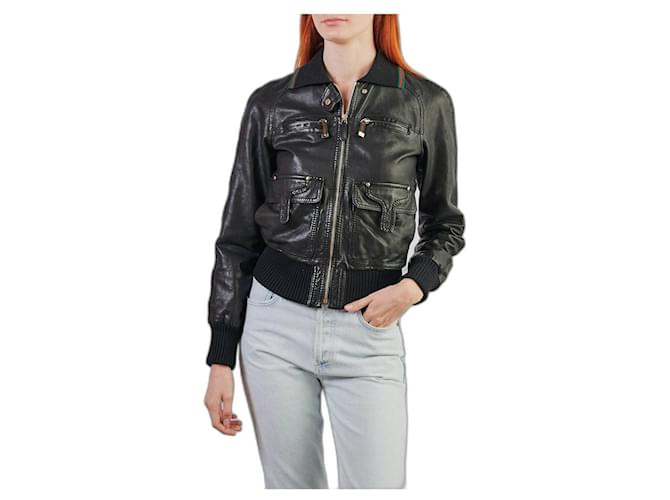 Gucci leather Jacket Black  ref.436644