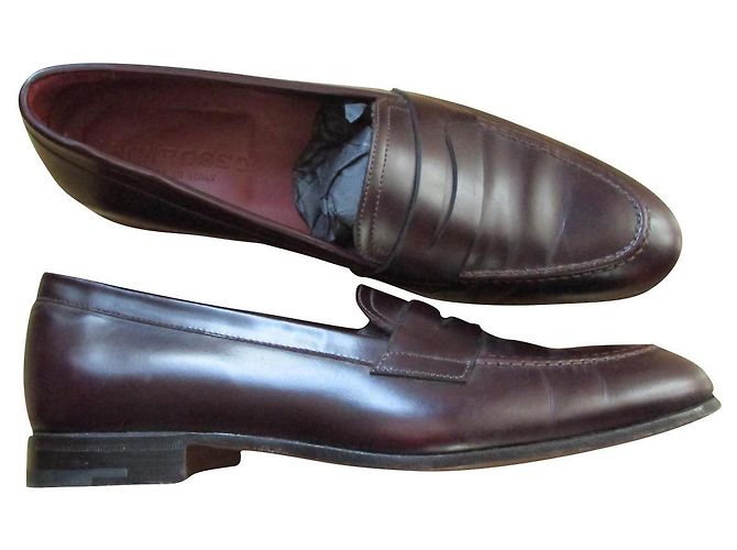 Autre Marque Mocasines de piel burdeos, Pointure 39.