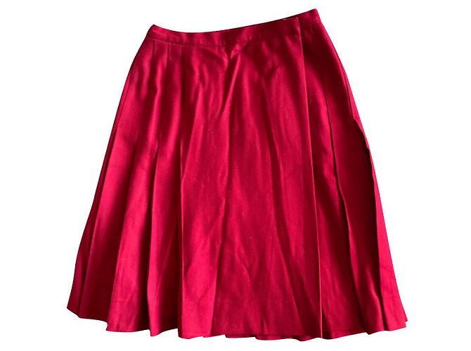 Yves Saint Laurent Saint Laurent Roter Faltenrock 