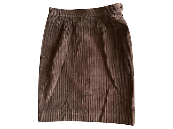 Yves Saint Laurent velvet skirt Brown  ref.437010
