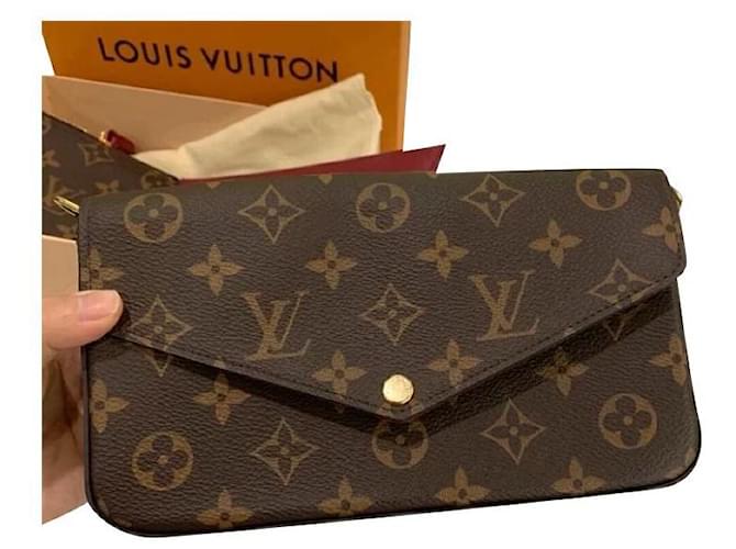 Louis Vuitton Monogram/ Fuchsia Felicie Chain Wallet Zippered