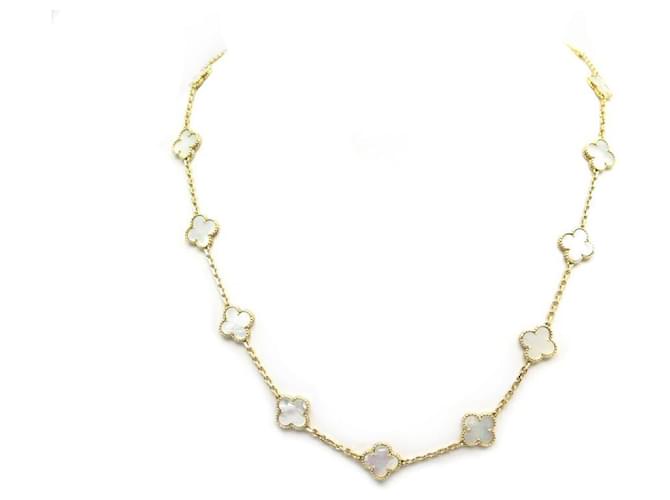 Van Cleef & Arpels Vintage Alhambra Necklace 20 GOLD PATTERNS 18K & NECKLACE Golden Yellow gold  ref.437098
