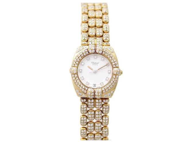 CHOPARD GSTAAD WATCH 5229 23 MM YELLOW GOLD 18K DIAMONDS QUARTZ GOLD WATCH BOX