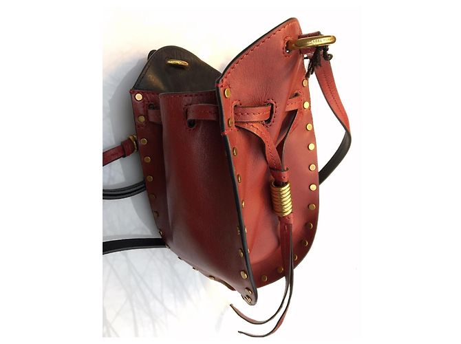 Isabel Marant Borsa a Tracolla in Pelle Rosso Scuro Bordò