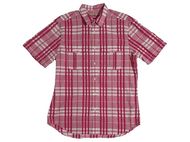 Camicia Burberry Uomo a Maniche Corte in Cotone Multicolore