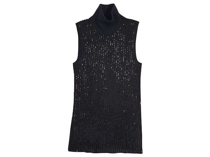 Giorgio Armani Knitwear Black Silk Polyester  ref.437227