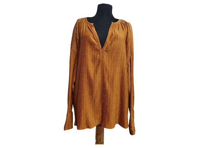 Autre Marque Rabens Saloner Langarm Bluse Gelb