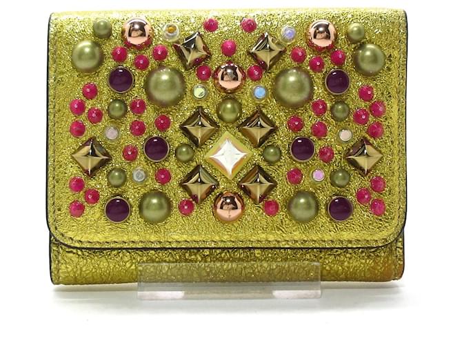 Christian Louboutin Wallet Golden Leather  ref.437604