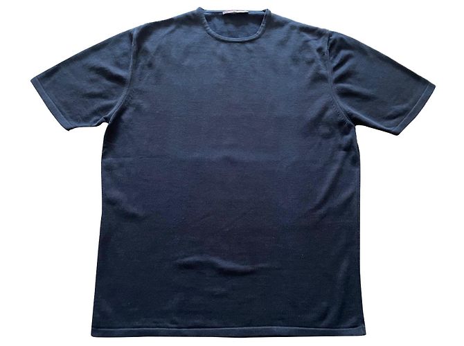 Schwarzer Baumwollpullover Kurze Ärmel Adolfo Dominguez T. XL