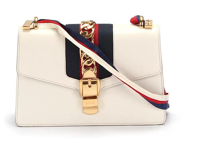 Gucci Sylvie Cuir Blanc  ref.437862