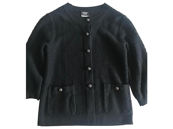 Chanel Uniform-Cardigan Marineblau Wolle  ref.437901