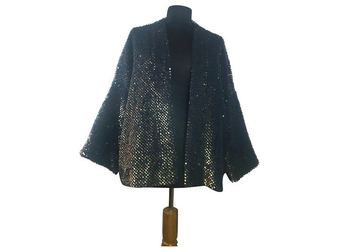 Autre Marque Ottod'Ame Strickjacke blau gold Golden