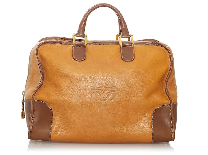 Loewe Brown Amazona Leather Handbag Light brown Pony-style calfskin  ref.438040