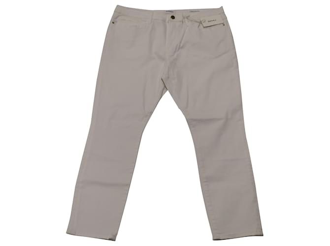 Frame Denim Frame – Le Skinny Crop Jeans aus weißem Denim John  ref.438163