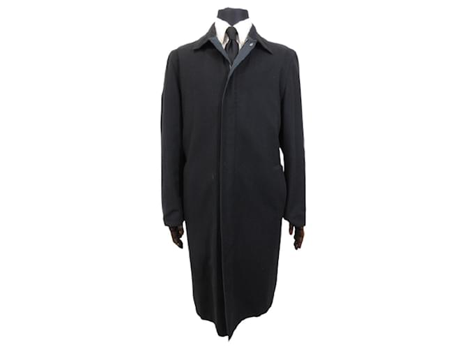 Navy Cashmere Reversible Trench Coat