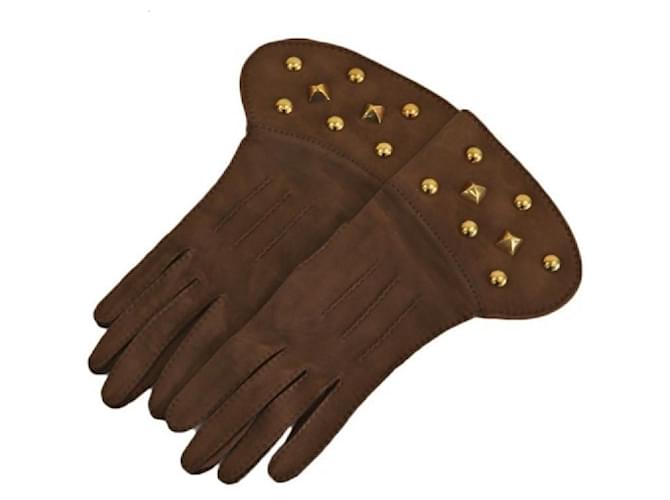 Hermès [Used] Hermes Medor Gloves Leather Brown Notation size: # 6.5  ref.438198