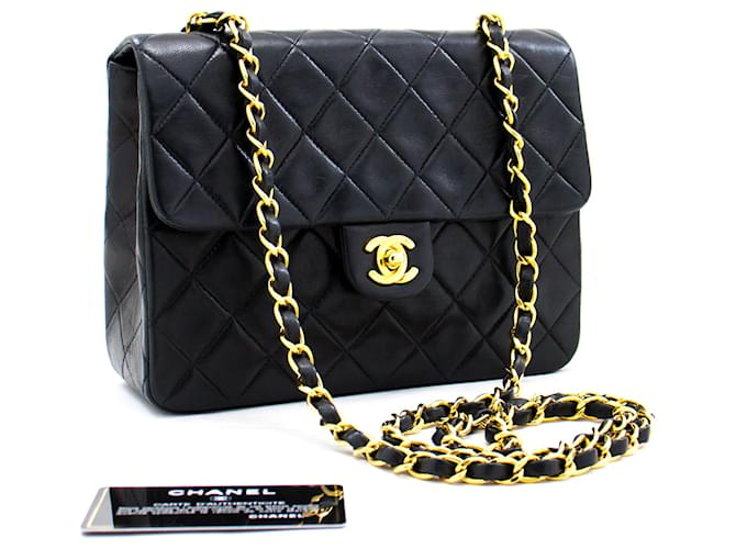 CHANEL Mini Square Small Chain Shoulder Bag Crossbody Black Quilt Leather  ref.438308 - Joli Closet