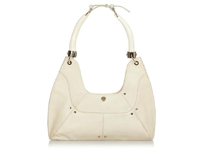 [Used] Yves Saint Laurent Montpassa 129026 Ivory Leather Shoulder Bag Ladies White  ref.438374