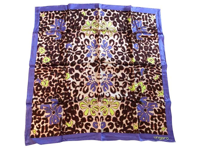 Emanuel Ungaro Seidenschal Lila Bunt 85x85