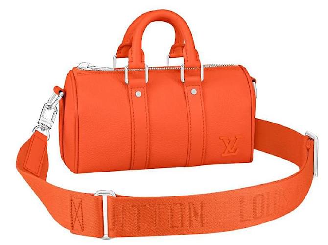 Louis Vuitton LV Keepall XS nuovo Arancione Pelle  ref.438458