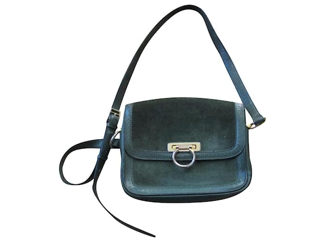 Céline Shoulder bag vi material, green. Dark green Leather  ref.438470