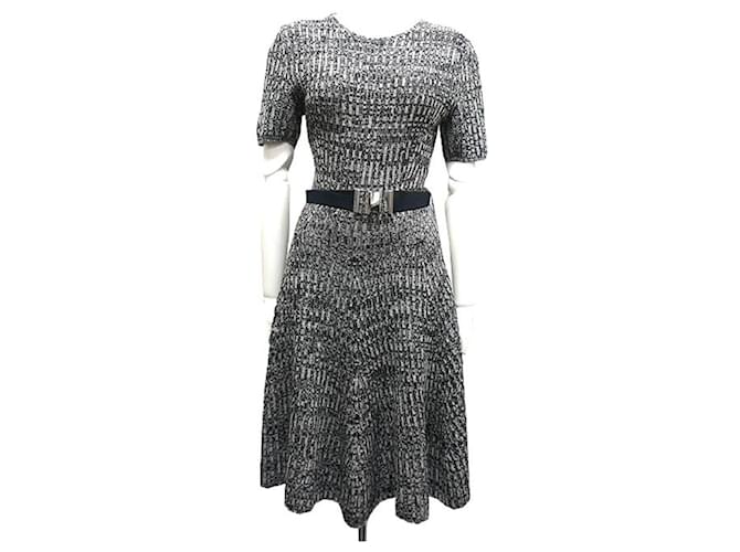 [Used] Christian Dior One Piece Lady's Knit Dress Gray Fall / Winter With Belt Size I42 Grey Wool  ref.438517