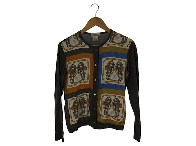 トップス HERMES Silk Vintage Pattern Cardigan HERMES Silk Vintage Pattern Cardigan