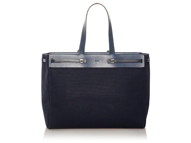 Hermès Bleu Herbag Cabas GM