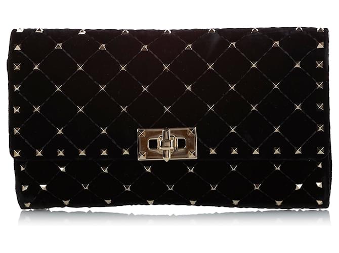 Rockstud spike velvet handbag