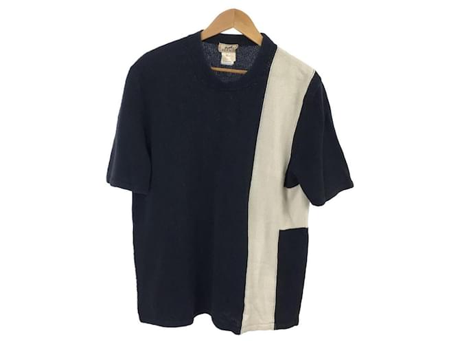 Hermès Camicie Bianco Blu navy Cotone  ref.438736