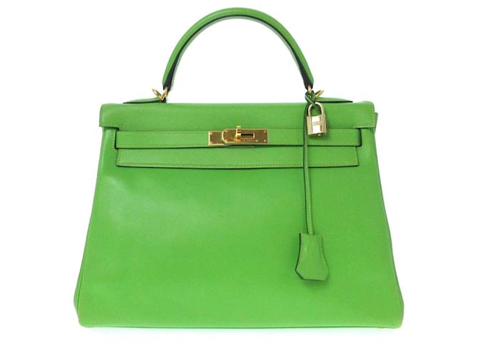 Hermès hermes kelly Green Leather  ref.438737