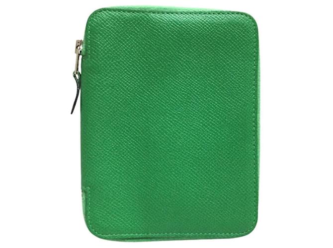 Hermès Portefeuille Hermes Cuir Vert  ref.438781