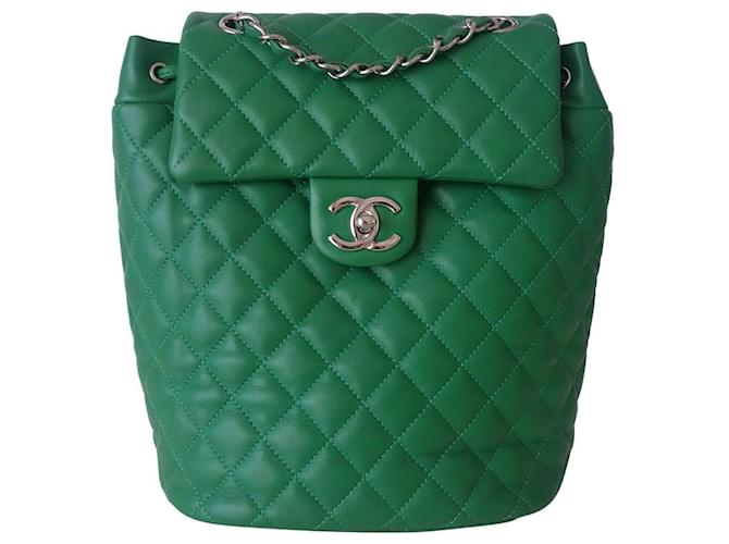 green chanel backpack bag