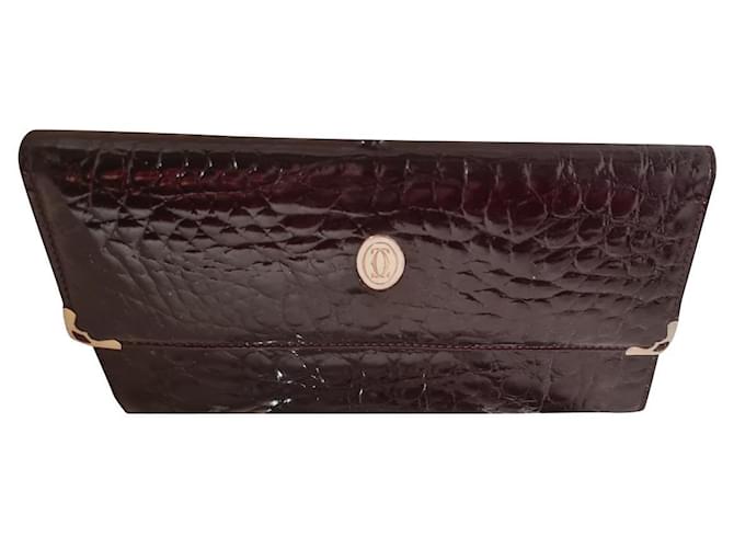 Cartier Wallets Dark red Patent leather  ref.438934