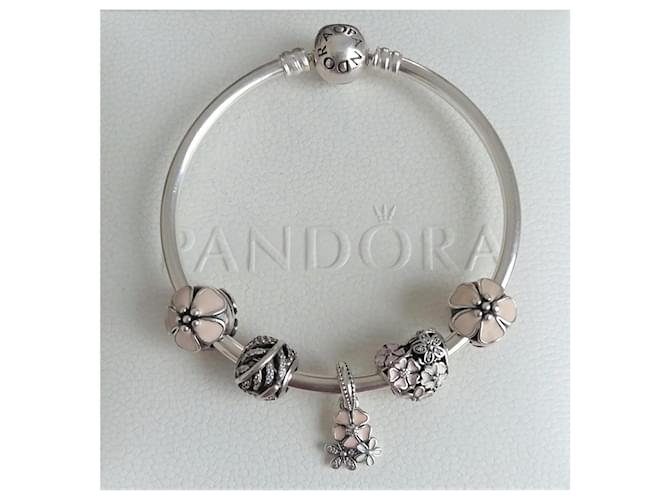 Sin valor Bajo mandato Absoluto PANDORA Bohemian and poetic - with or without bracelet Silvery Pink White  Eggshell Flesh Silver hardware Silver ref.438989 - Joli Closet