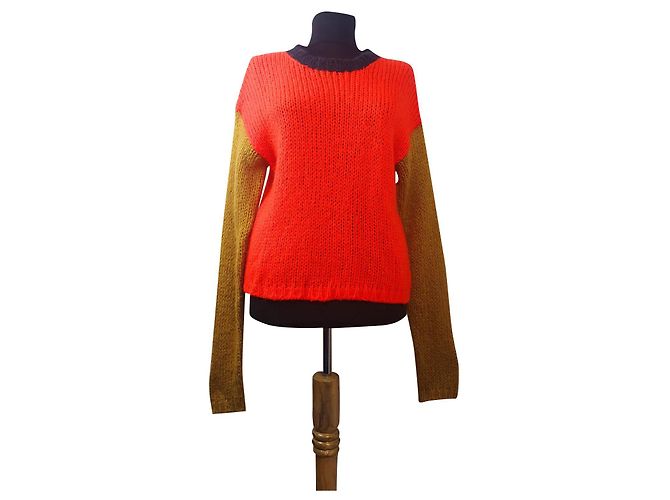 Suéter Roseanna Laranja e Marrom de Mohair